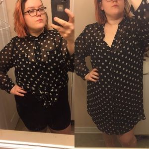 Tunic Length Button Down Top Old Navy